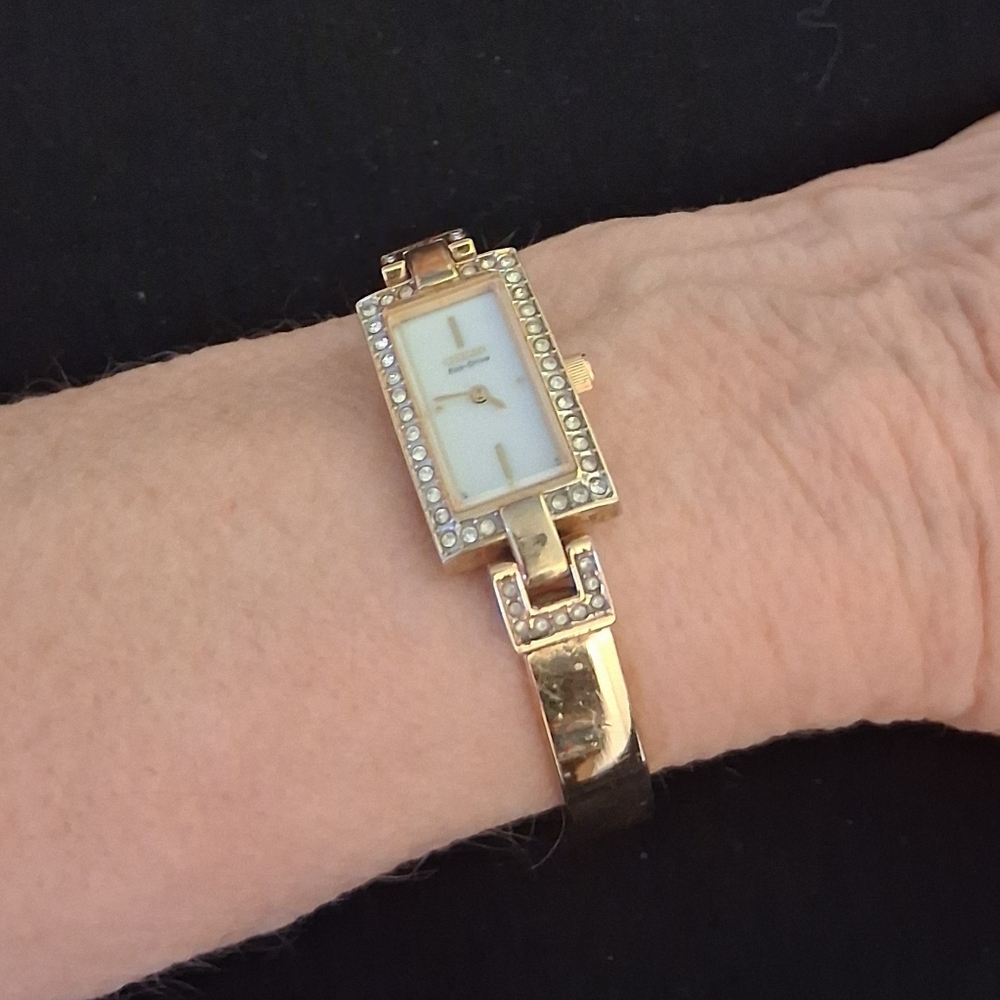 Citizens Eco-Drive Elegant Gold Tone Rectangle Face Solar-Charged Dressy Watch